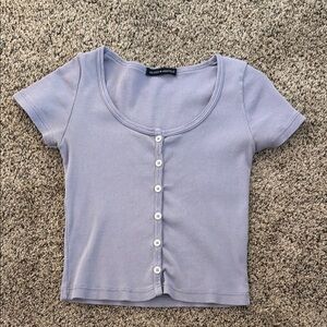 Brandy Melville Purple Button Down Crop Top